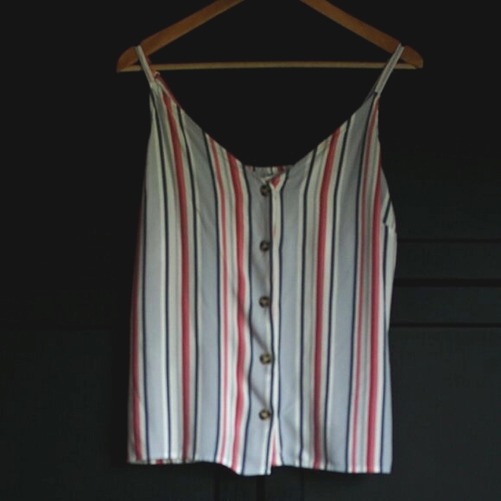 Cleo | Spaghetti Strap Striped Top